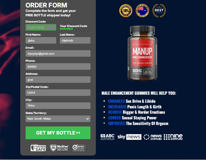 Manup Gummies Order Page